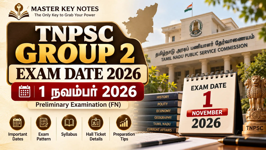 TNPSC Group 2 Exam Date 2026 – Group 2 and Group 2A Preliminary Exam on November 1, 2026