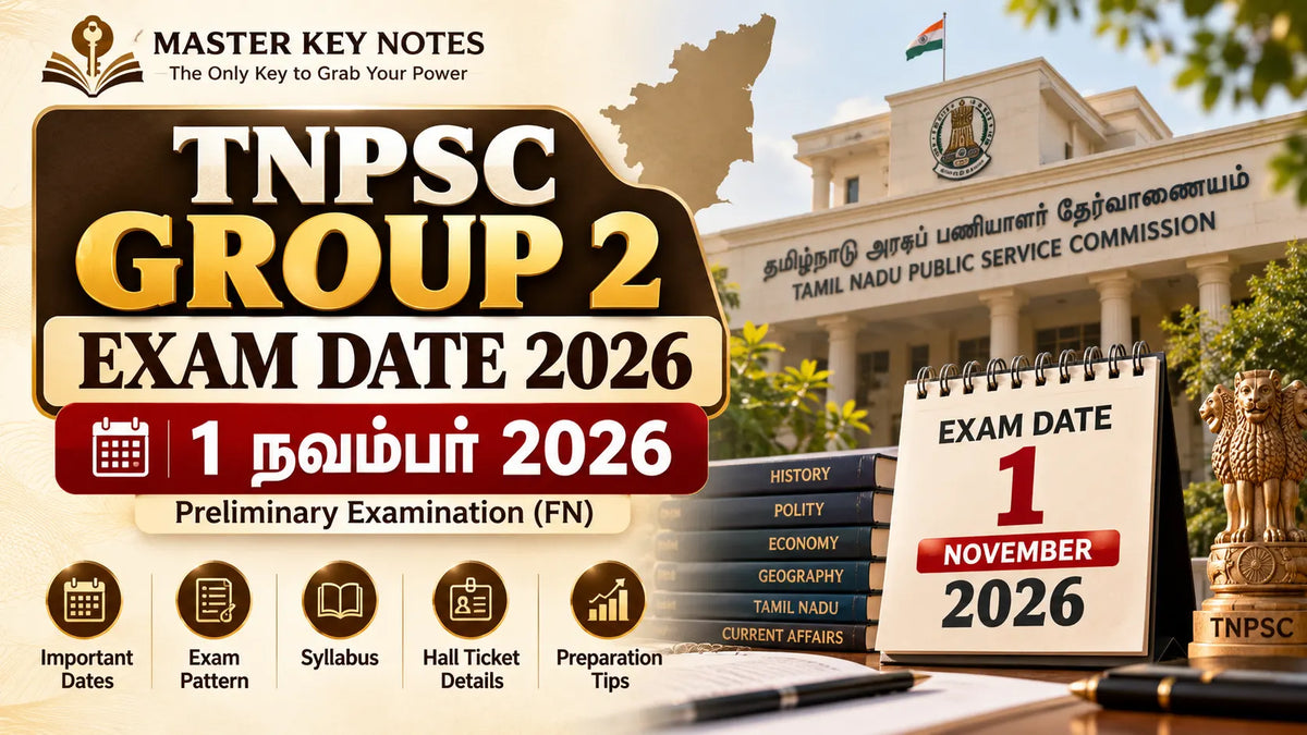 TNPSC Group 2 Exam Date 2026 – Group 2 and Group 2A Preliminary Exam on November 1, 2026