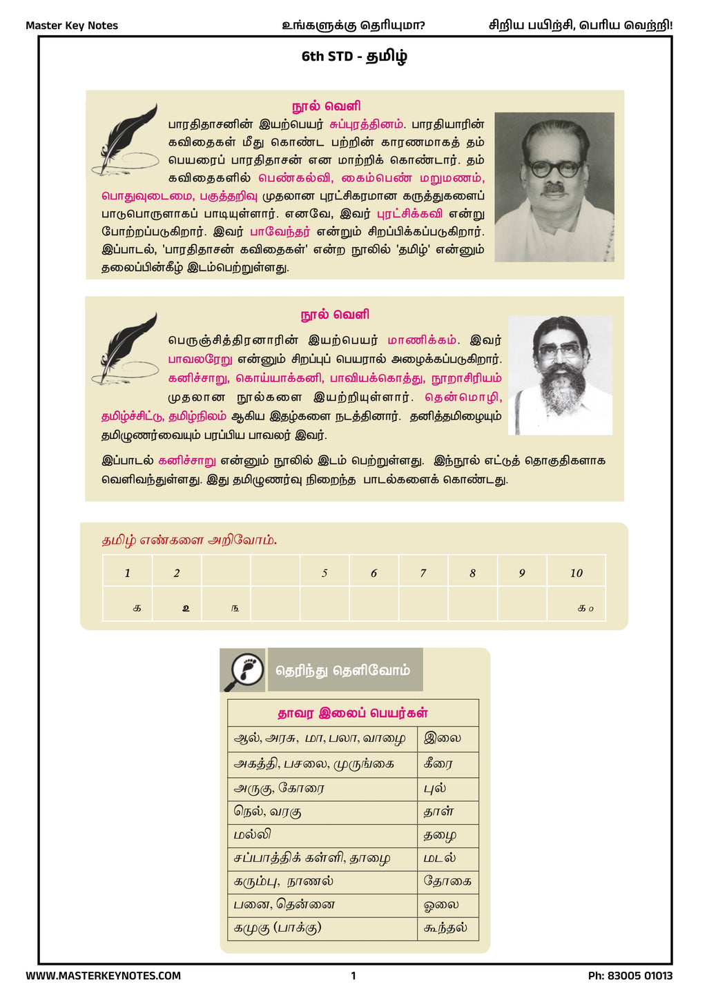 Master Key Tamil -  Do You Know Book (Tamil Subject Only)