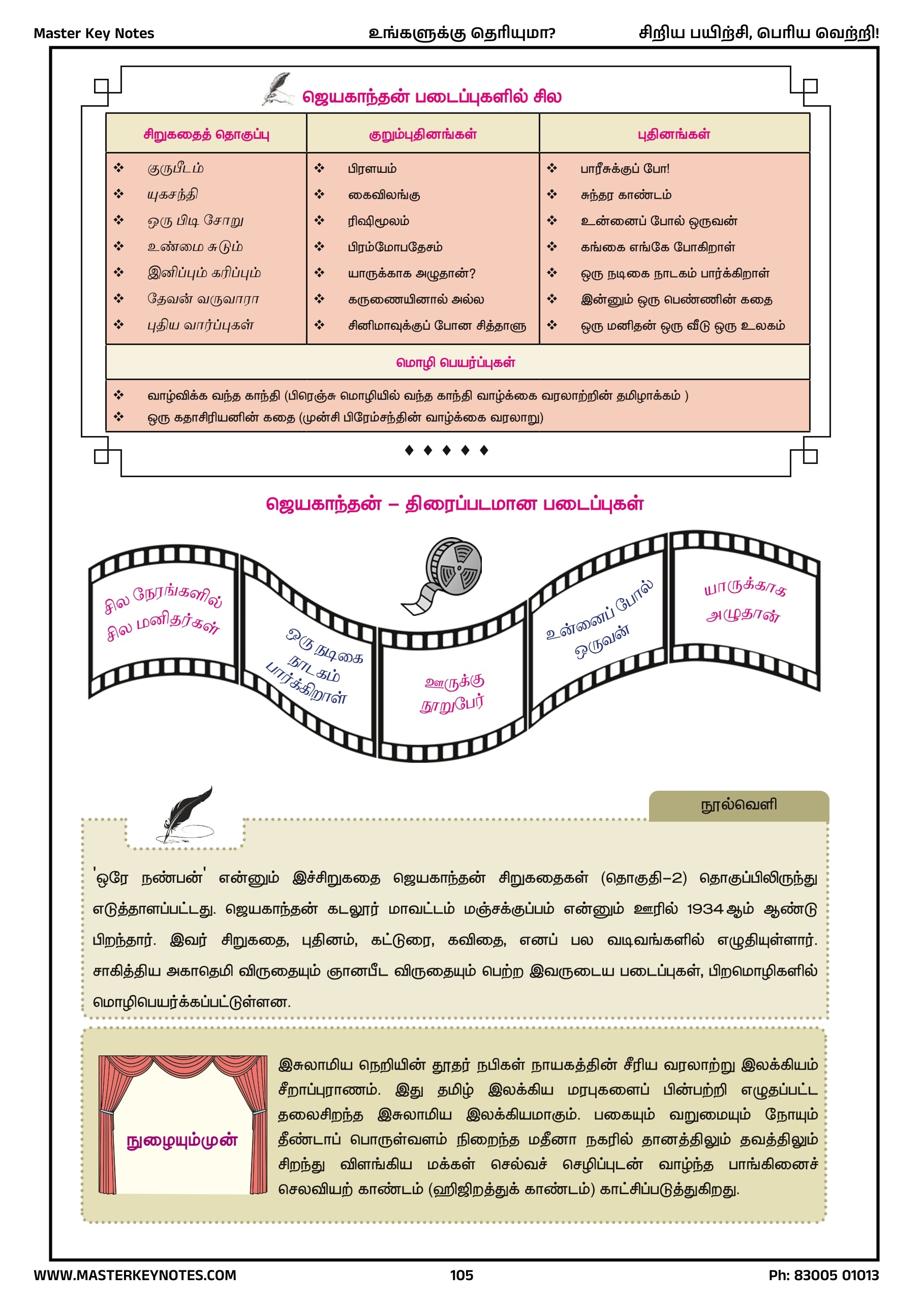 Master Key Tamil -  Do You Know Book (Tamil Subject Only)
