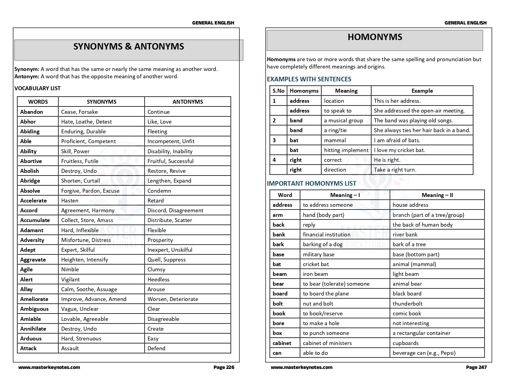 TNPSC Group 2, 2A General English Book | Master Key Notes Special Edition